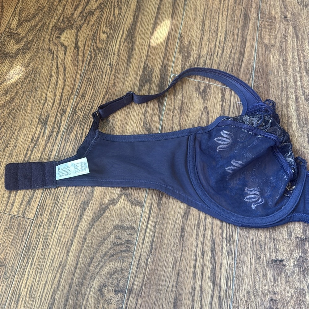 Wacoal Lace Bra 36DD 85569 underwire unlined comfy coverage floral sexy casual - Picture 7 of 9